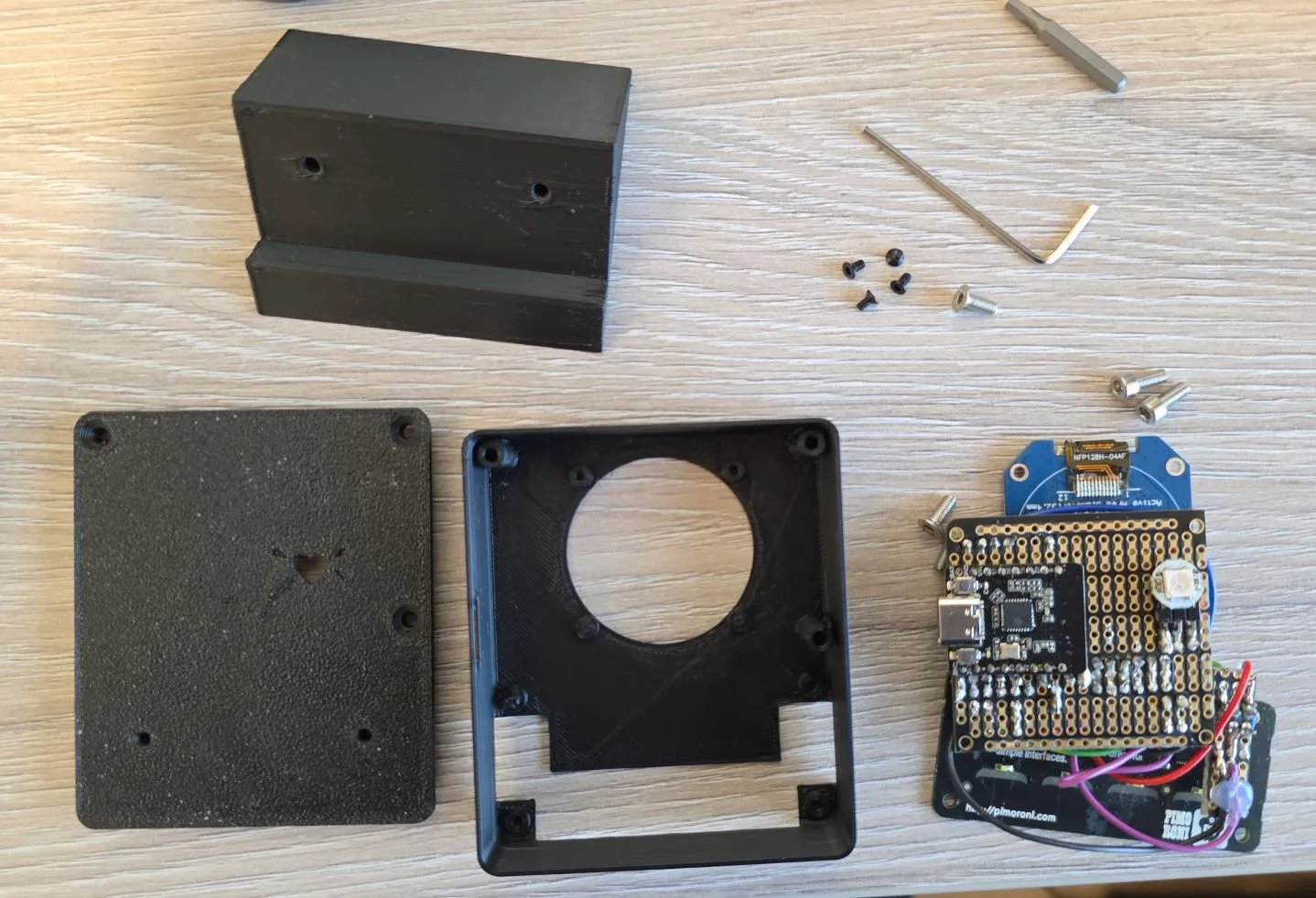 Photo of ready to assemble parts for the bedroom controller