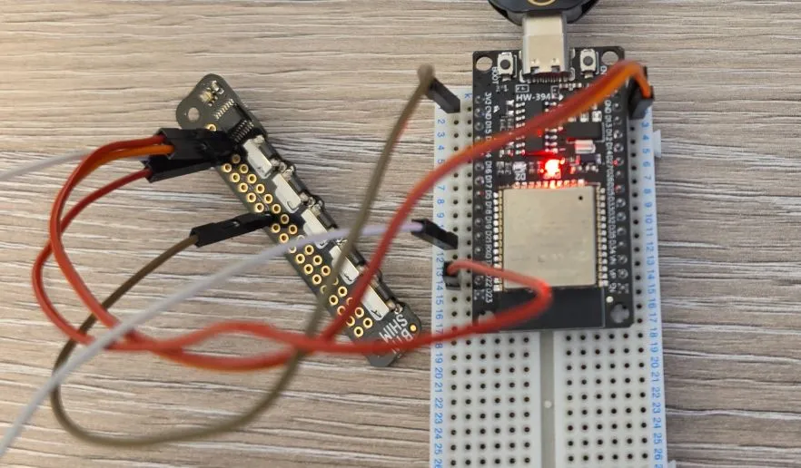 Photo of the shim connected to the board