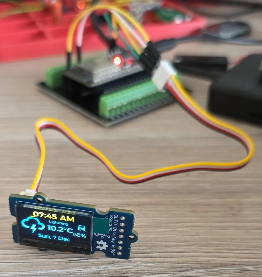 Example in two color for grove oled showing info screen