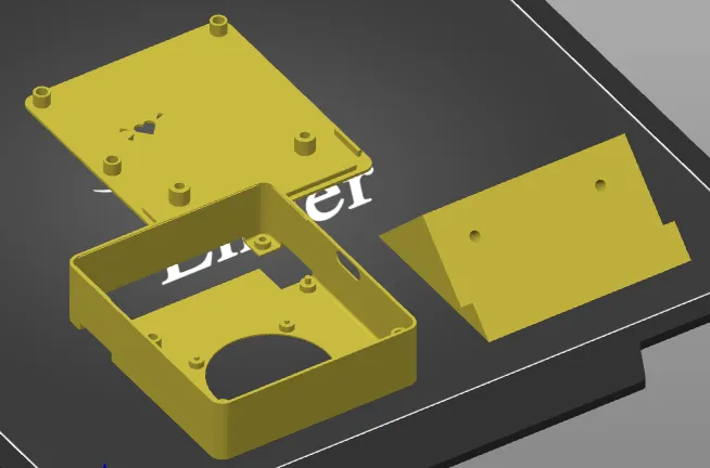 Screenshot of enclosure ready for slicing in 3D printing softwar