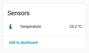 Screenshot of sensor information in Home Assistant